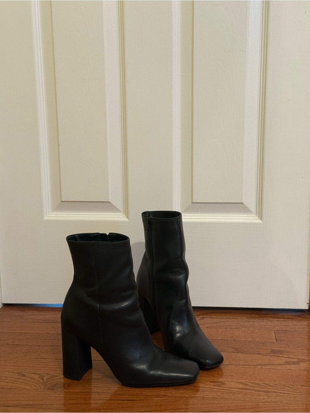 Steve Madden Lourde Boots - Black Mid-Calf Block Heel Ankle Booties
